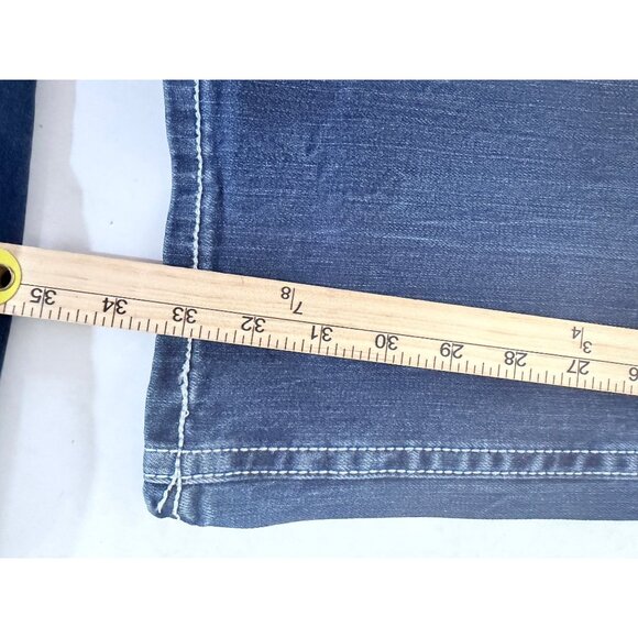 Cowgirl Tuff Co. Womens Bootcut Jeans W28 L33 Edgy Style Stretch Dark Wash Blue - Picture 12 of 14